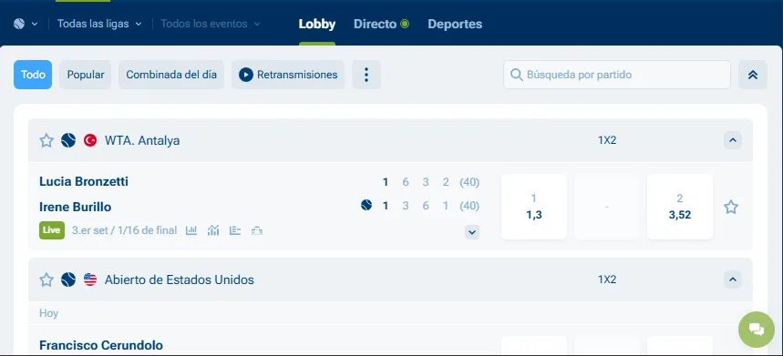 1xBet línea deportiva y requisitos de bono
